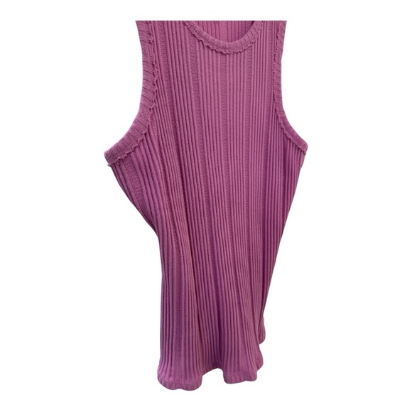 ANTHROPOLOGIE Women's Ribbed Tank Top MAUVE/PURPLE Size L - LIKE NEW! Fast Ship! - Picture 5 of 5